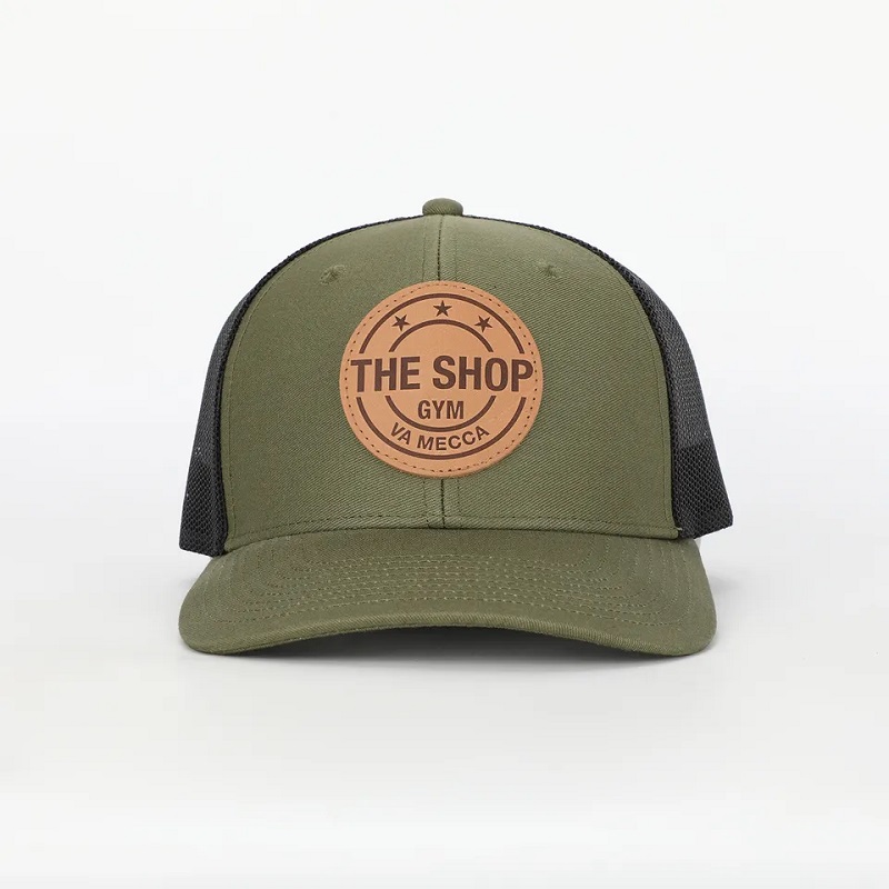 Großhandel benutzerdefinierte Erwachsene 6 Panel Leder Patch Logo Low -Profil Richardson 112 Gorras Mesh Snap Back Trucker Cap Hut