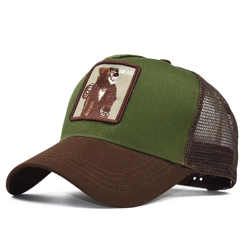 Großhandel Fashion 5 Panel Cartoon Sport Caps Stickerei Mesh Gorros Baseball Cap Men Animal Trucker Hüte Hüte