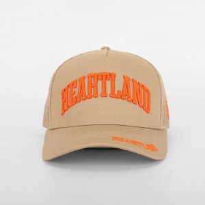 Benutzerdefinierte hochwertige 5 -Panel -Baumwoll -Stickerei Logo Mesh Snap Back Baseball Cap, Classic Plain Truck Gorras, Männer Sport Trucker Hut